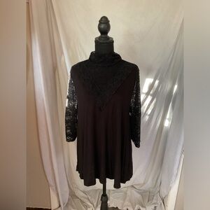 torrid Black Lace Mock Neck Tunic
